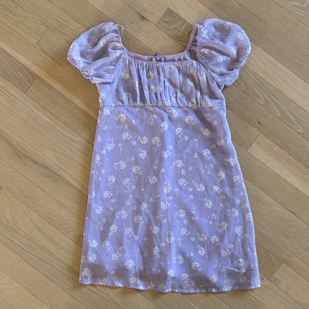 Art Class Lavender Floral Kids Dress